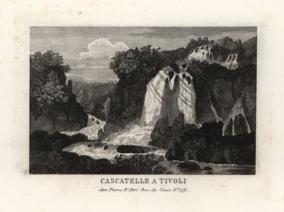 Vista de las cascadas en Tívoli, Italia de Unbekannt
