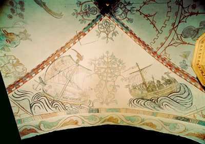 Barco vikingo con proa de dragón, siglo XIV de Unbekannt