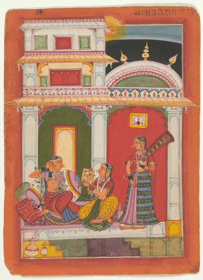 Vilaval Ragini: Folio de una serie de ragamala, ca. 1680 de Unbekannt