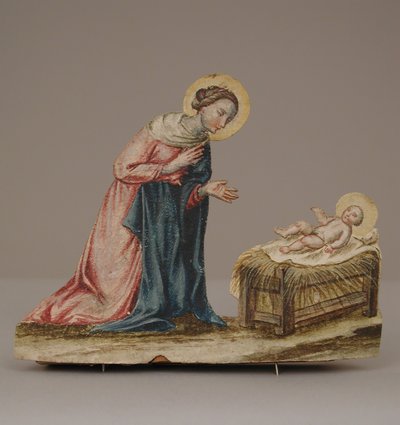 Virgen María con Cristo en un pesebre, siglo XVIII de Unbekannt