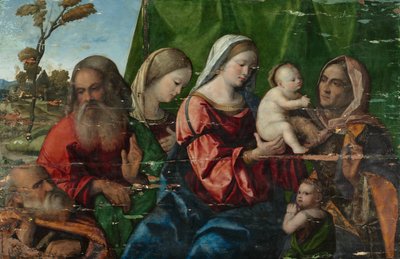 Virgen y el Niño con santos de Unbekannt Unbekannt