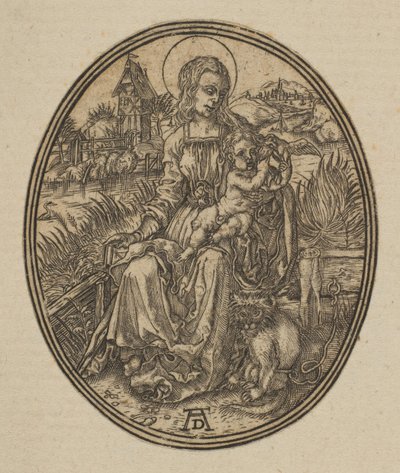 Virgen y Niño con el Mono (copia inversa) de Unbekannt