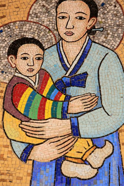 Virgen y niño, Corea. Basílica de la Anunciación, Nazaret, Israel de Unbekannt