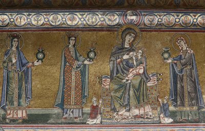 Mosaico de la Virgen y el Niño en la iglesia de Santa Maria en Trastevere, Roma, Italia de Unbekannt