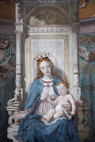 Pintura de la Virgen y el Niño en la iglesia de San Filippo Neri, Turín, Italia de Unbekannt