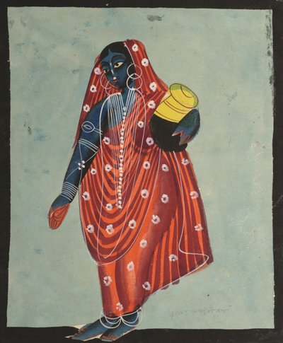 Vishnu en forma femenina de Mohini llevando Amrita para los dioses, 1800s de Unbekannt