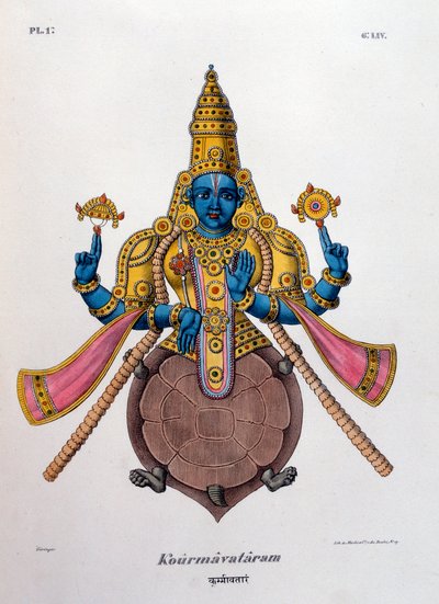 Vishnu, uno de los dioses de la trinidad hindú trimurti, 1828 de Unbekannt