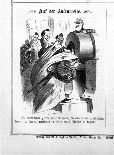 Visita de la misión Iwakura en la fábrica Krupp en Essen, 1873 de Unbekannt