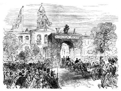 Visita de la Reina y el Príncipe Alberto al Linen Hall, Belfast, c. 1850s, c. 1888 de Unbekannt