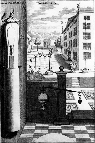 Barómetro de agua de Von Guericke, 1672 de Unbekannt
