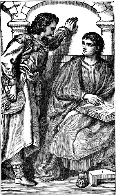 Misionero trovador valdense mostrando su Biblia vernácula, c1170 de Unbekannt