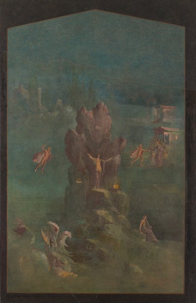 Pintura mural: Perseo y Andrómeda en el paisaje, de la villa imperial de Unbekannt