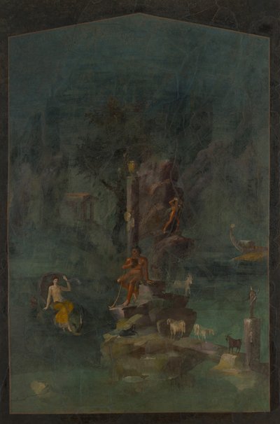 Pintura mural: Polifemo y Galatea en un paisaje, de la villa imperial de Unbekannt