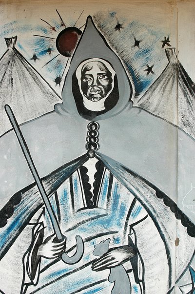 Pintura mural que representa a un líder espiritual musulmán, Dakar, Senegal de Unbekannt
