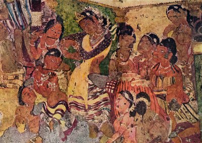 Pintura mural de las Cuevas de Ajanta, c.480 de Unbekannt