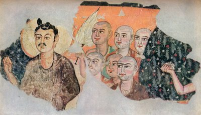 Pintura mural recuperada de un santuario en ruinas en Miran de Unbekannt