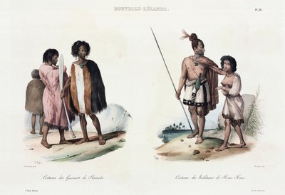 Guerreros de Shouraki e habitantes de Houa Houa, Nueva Zelanda de Unbekannt