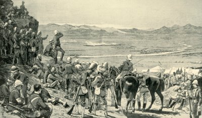 Observando la derrota de las fuerzas afganas desde la montaña Bab Wali, 1 de septiembre de 1880 de Unbekannt