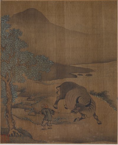 Búfalo de agua y pastor, posiblemente dinastía Ming, 1368-1644 de Unbekannt