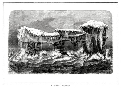 Icebergs desgastados por las olas, 1877 de Unbekannt