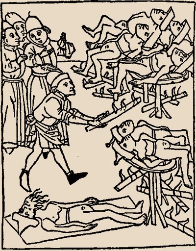 Envenenamiento de pozos: Tortura de los judíos, 1475 de Unbekannt