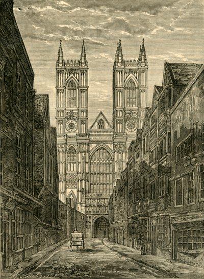 Fachada Oeste de la Abadía de Westminster, desde Tothill Street, 1881 de Unbekannt
