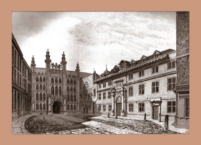 Vista oeste de la Capilla Guildhall y Blackwell Hall, 1886 de Unbekannt