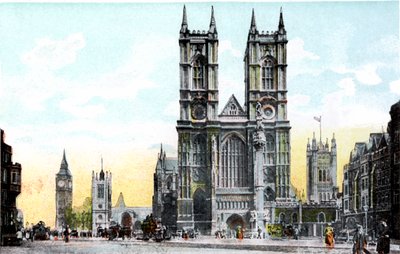 Abadía de Westminster y Big Ben, Londres, siglo XX de Unbekannt