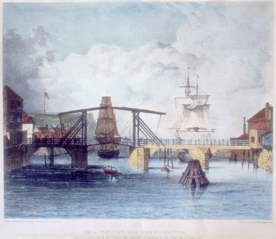 Puerto de Whitby, Yorkshire, en la desembocadura del río Esk, c1833 de Unbekannt