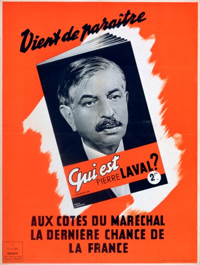 ¿Quién es Pierre Laval?, cartel de propaganda de Vichy Francia, 1940-1944 de Unbekannt