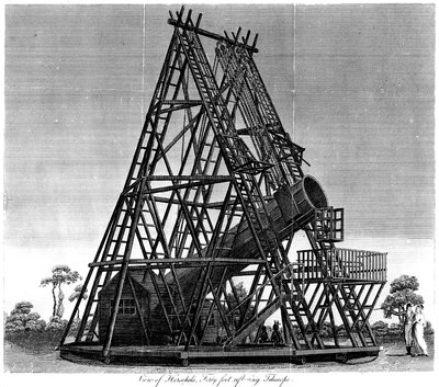 Telescopio reflector de William Herschel con una longitud focal de 40 pies, Slough, Inglaterra de Unbekannt
