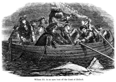Guillermo III en un bote abierto frente a la costa de Holanda de Unbekannt