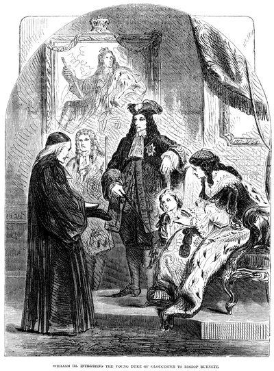Guillermo III confiando al joven Duque de Gloucester al Obispo Burnett de Unbekannt