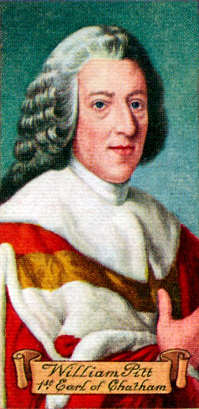 William Pitt, 1er Conde de Chatham, tomado de una serie de tarjetas de cigarrillos, 1935 de Unbekannt