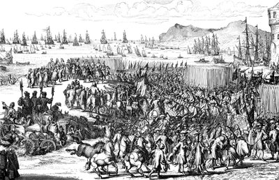 Guillermo de Orange desembarcando con su ejército en Torbay, Devon, 5 de noviembre de 1688 de Unbekannt