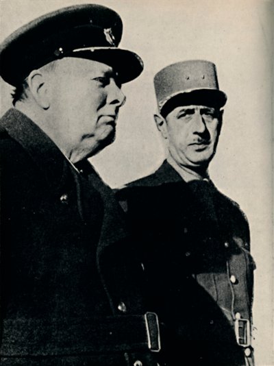 Winston Churchill y el General De Gaulle, junio de 1940, 1945 de Unbekannt