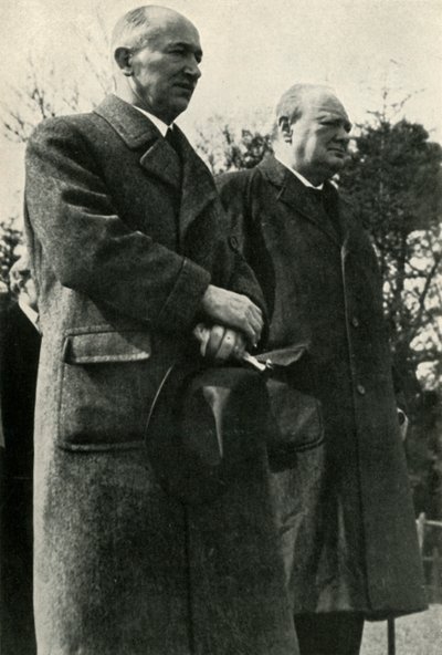 Winston Churchill y el Presidente Benes, c.1940s de Unbekannt
