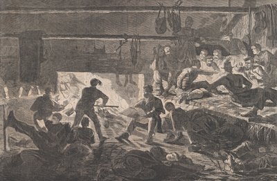 Cuarteles de invierno en el campamento - El interior de una cabaña Harper