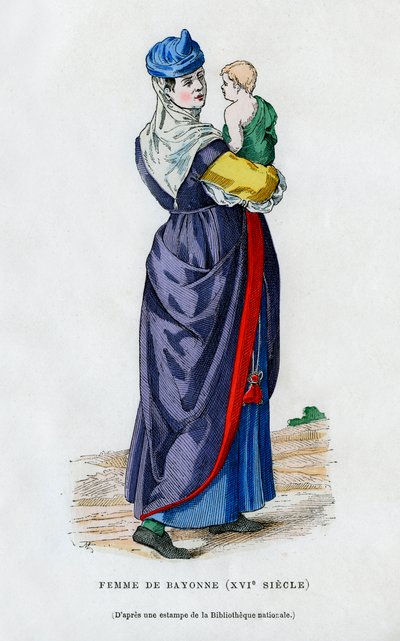Mujer de Bayona, Francia, siglo XVI, 1882-1884 de Unbekannt