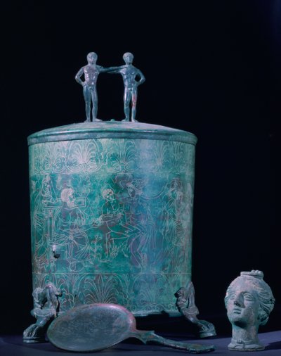 Cista de perfume de bronce de mujer, período helenístico, siglo III a.C. de Unbekannt
