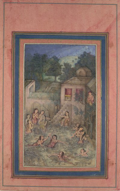 Mujeres bañándose a la luz de la luna, folio del álbum Davis, siglo XVIII de Unbekannt