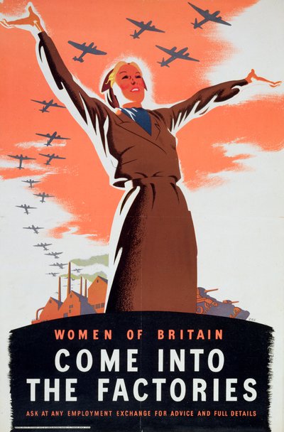 Mujeres de Gran Bretaña, vengan a las fábricas, c1940 de Unbekannt
