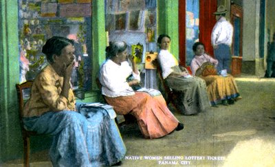 Mujeres vendiendo boletos de lotería, Ciudad de Panamá, Panamá, c1920s de Unbekannt