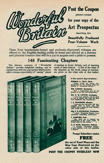 Anuncio del libro Maravillosa Gran Bretaña, 1935 de Unbekannt