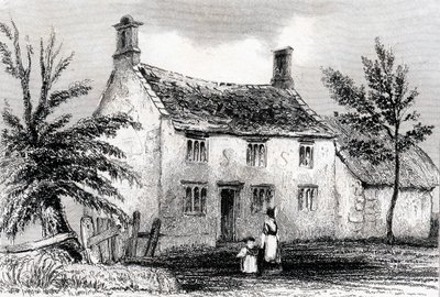 Manor Woolsthorpe, cerca de Grantham, Lincolnshire, lugar de nacimiento de Sir Isaac Newton, 1840 de Unbekannt