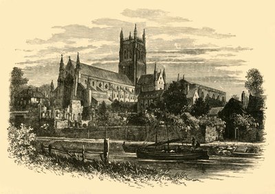 Catedral de Worcester, desde el Río, 1898 de Unbekannt