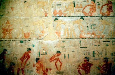 Vida laboral en el Antiguo Egipto, pintura mural de la tumba de un artesano en Saqqara de Unbekannt