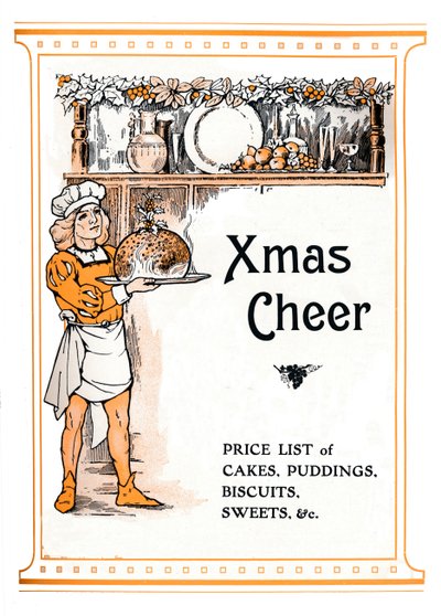 Alegría navideña - Lista de precios de pasteles, pudines, galletas, dulces, etc., 1910 de Unbekannt