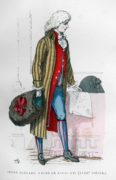 Joven dandi con traje del reinado de Luis XVI, siglo XVIII 1882-1884 de Unbekannt