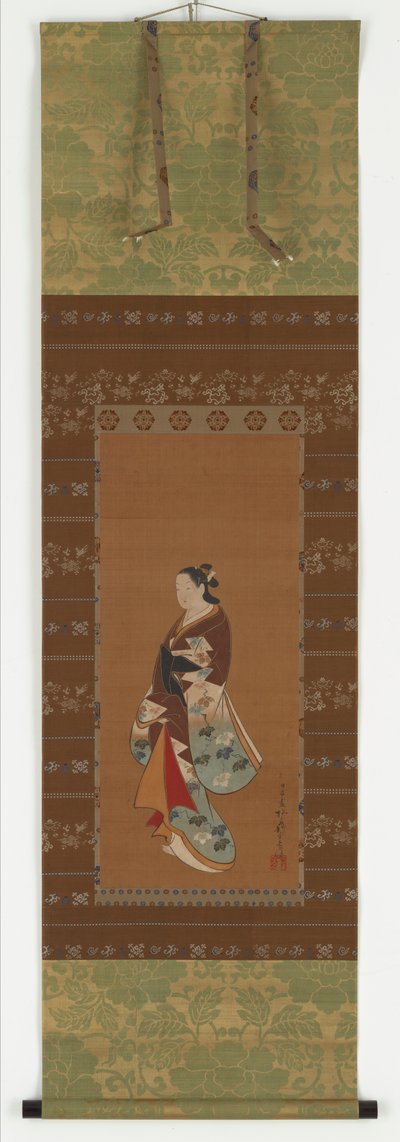 Yujo de pie, período Edo de Unbekannt